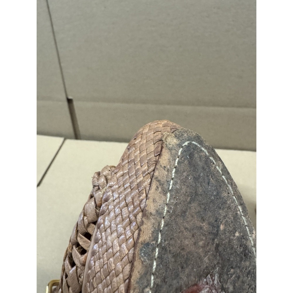 Prada Women's Leather Braided‎ Woven Espadrilles Brown Size 39.5 - Picture 8 of 8